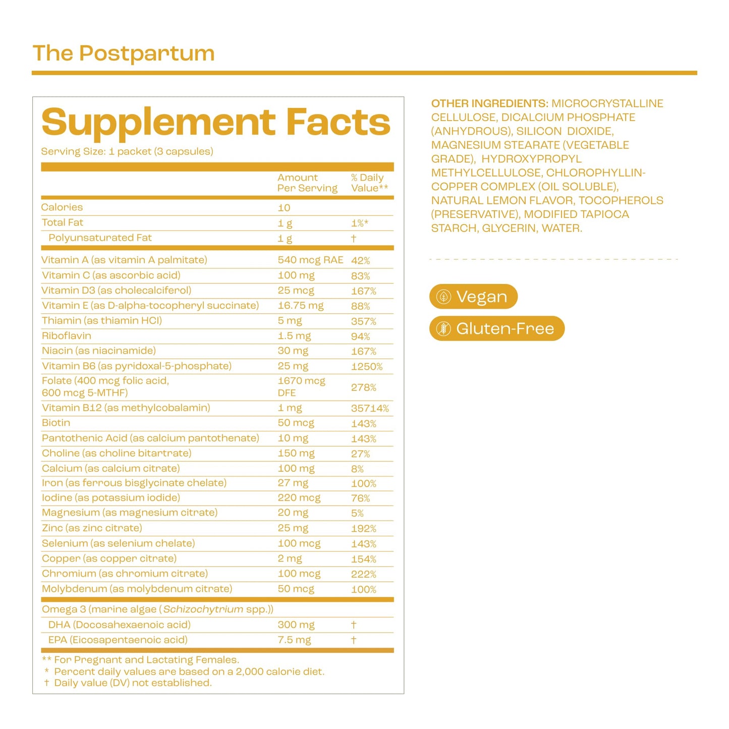 Vitaminas biodisponibles The Postpartum para mujeres posparto
