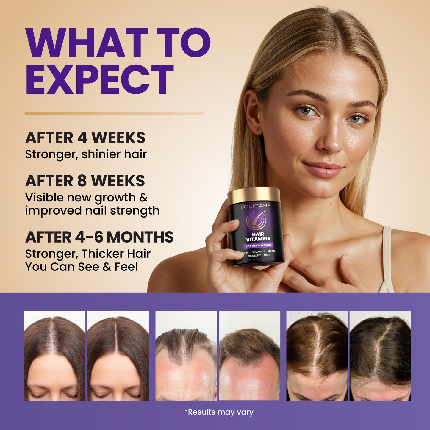 Vitaminas con biotina alta dosis para cabello y piel saludables