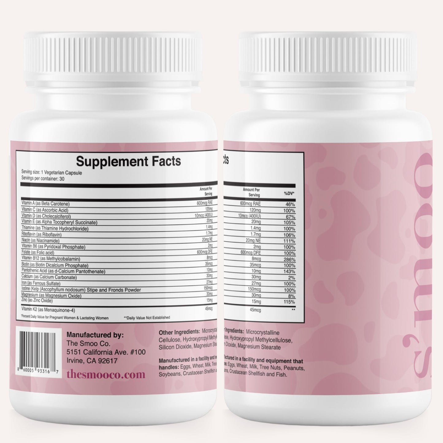 Vitaminas con calcio y magnesio para embarazo saludable