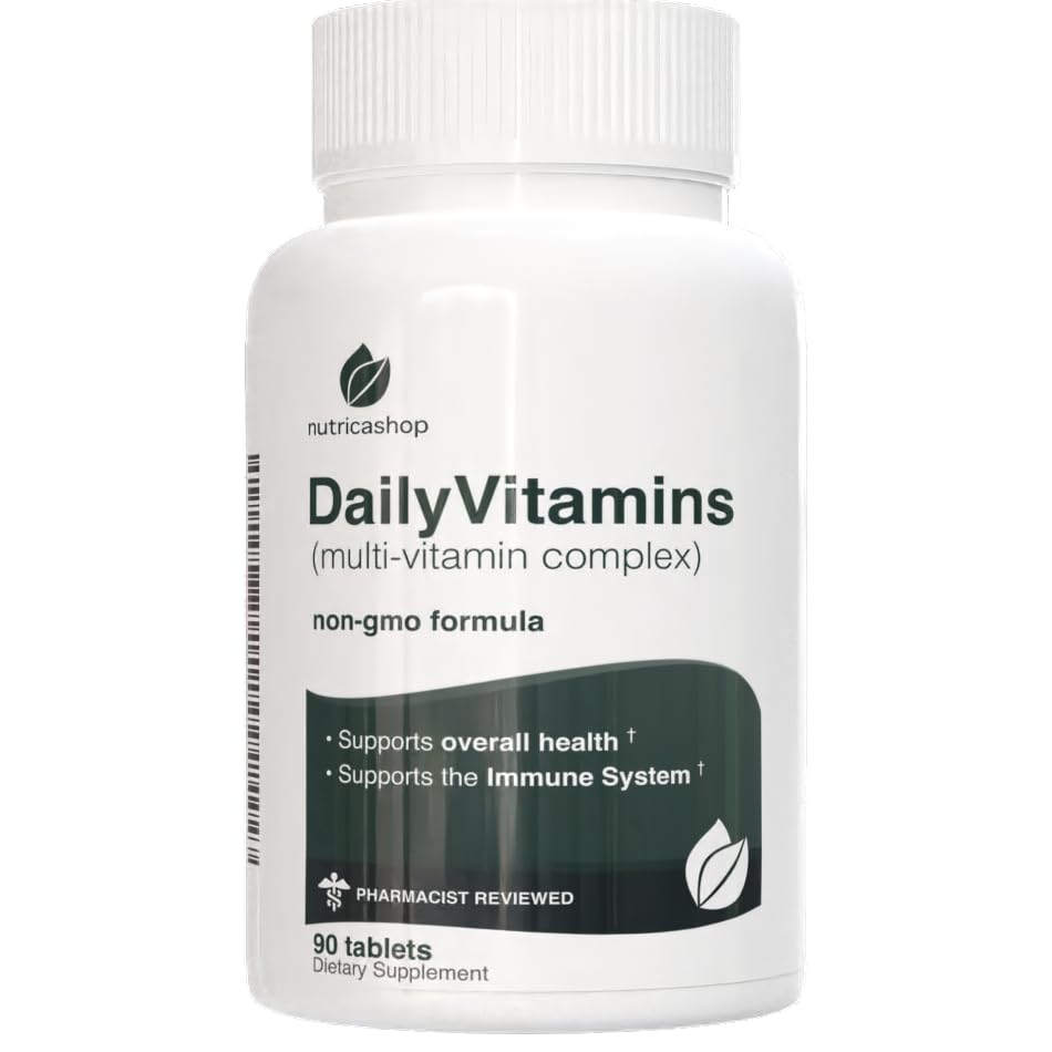 Frasco de Vitaminas Diarias NUTRICASHOP en 90 unidades