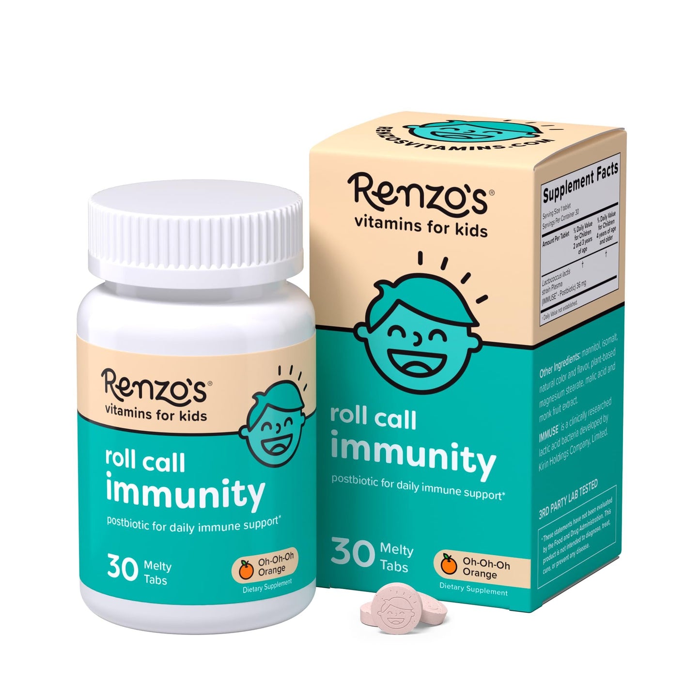 Vitaminas disolubles Renzo's para niños sabor naranja