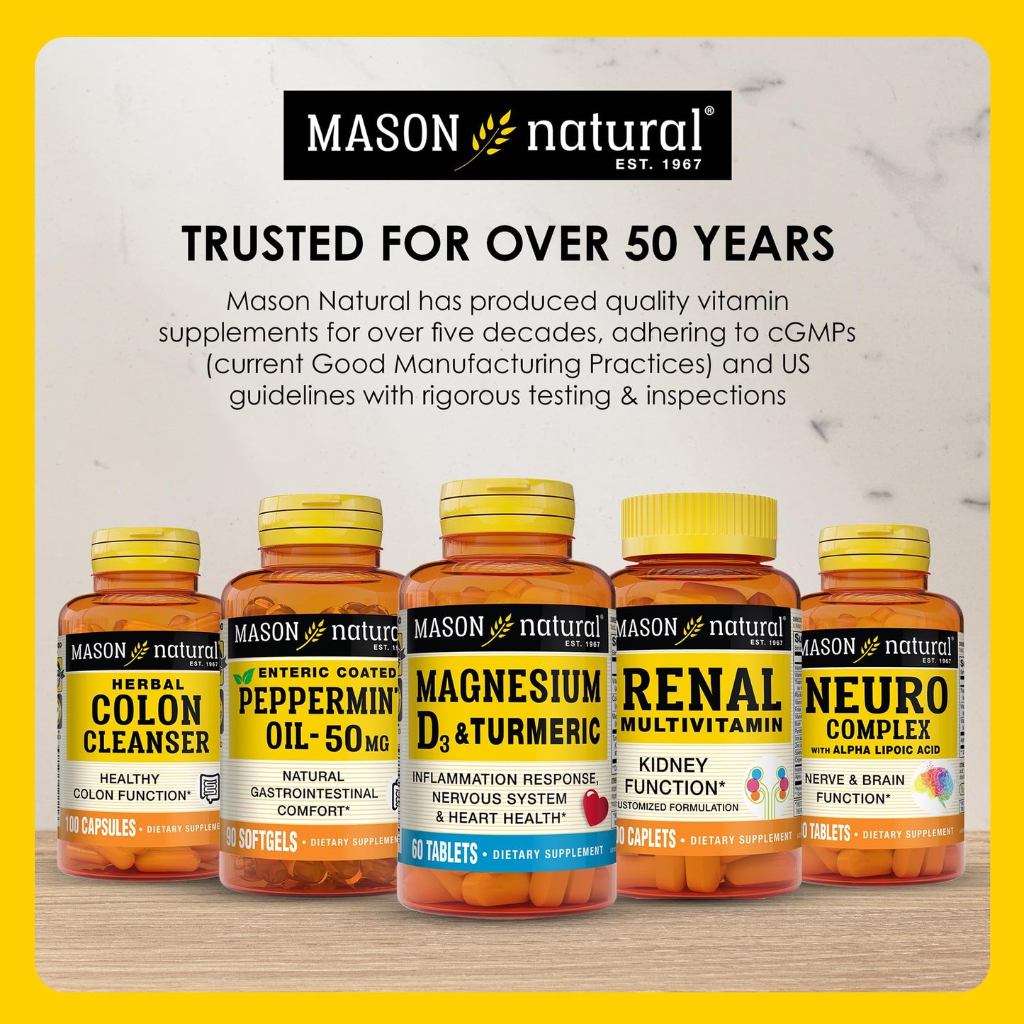 Diversas vitaminas de Mason Natural