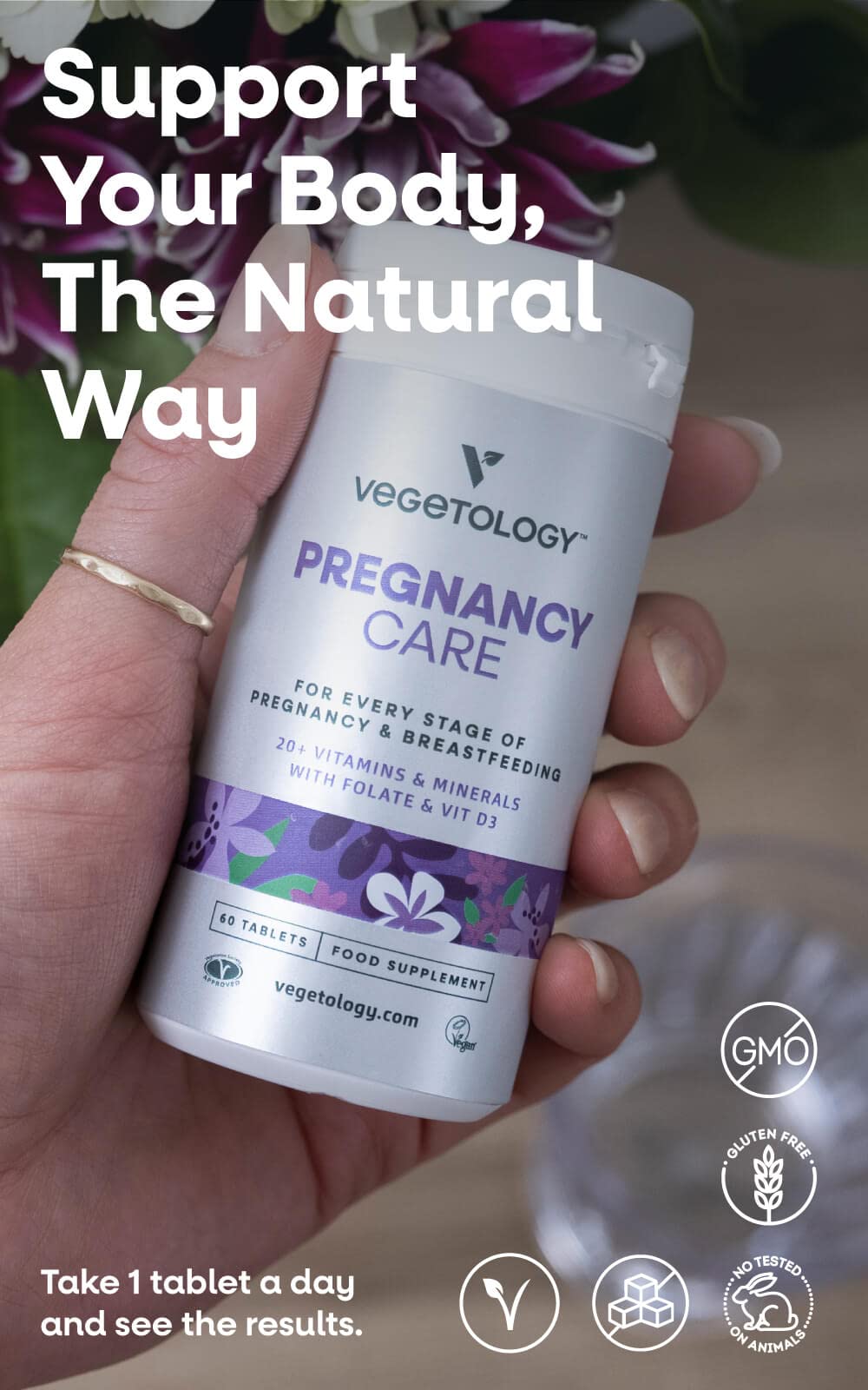 Vitaminas con folato natural para embarazadas