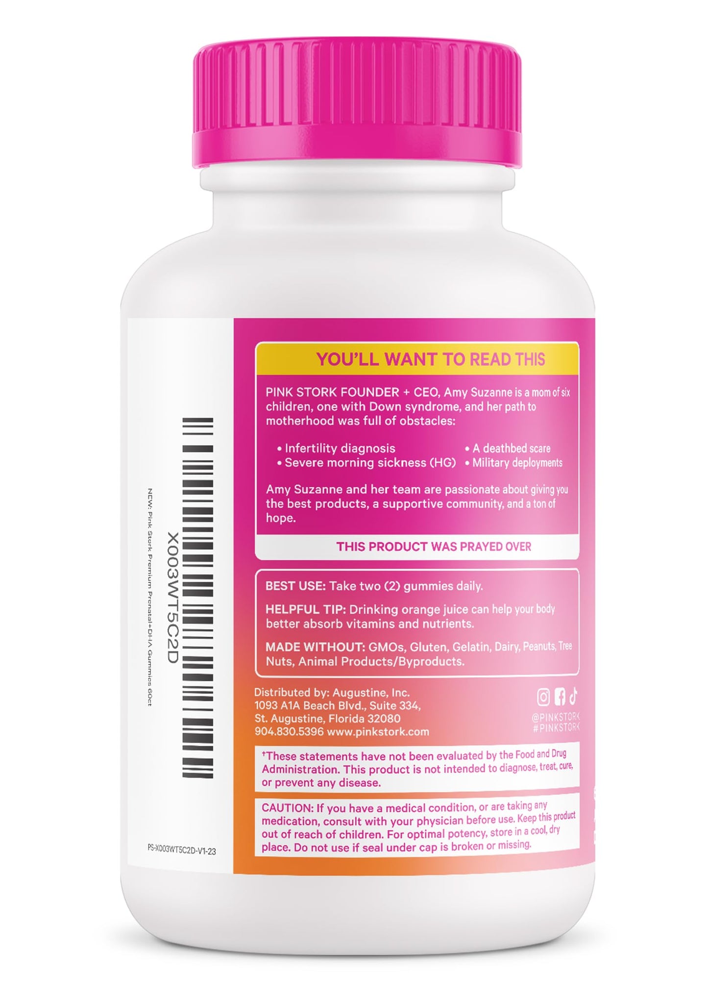 Vitaminas gomitas para mujeres embarazadas Pink Stork