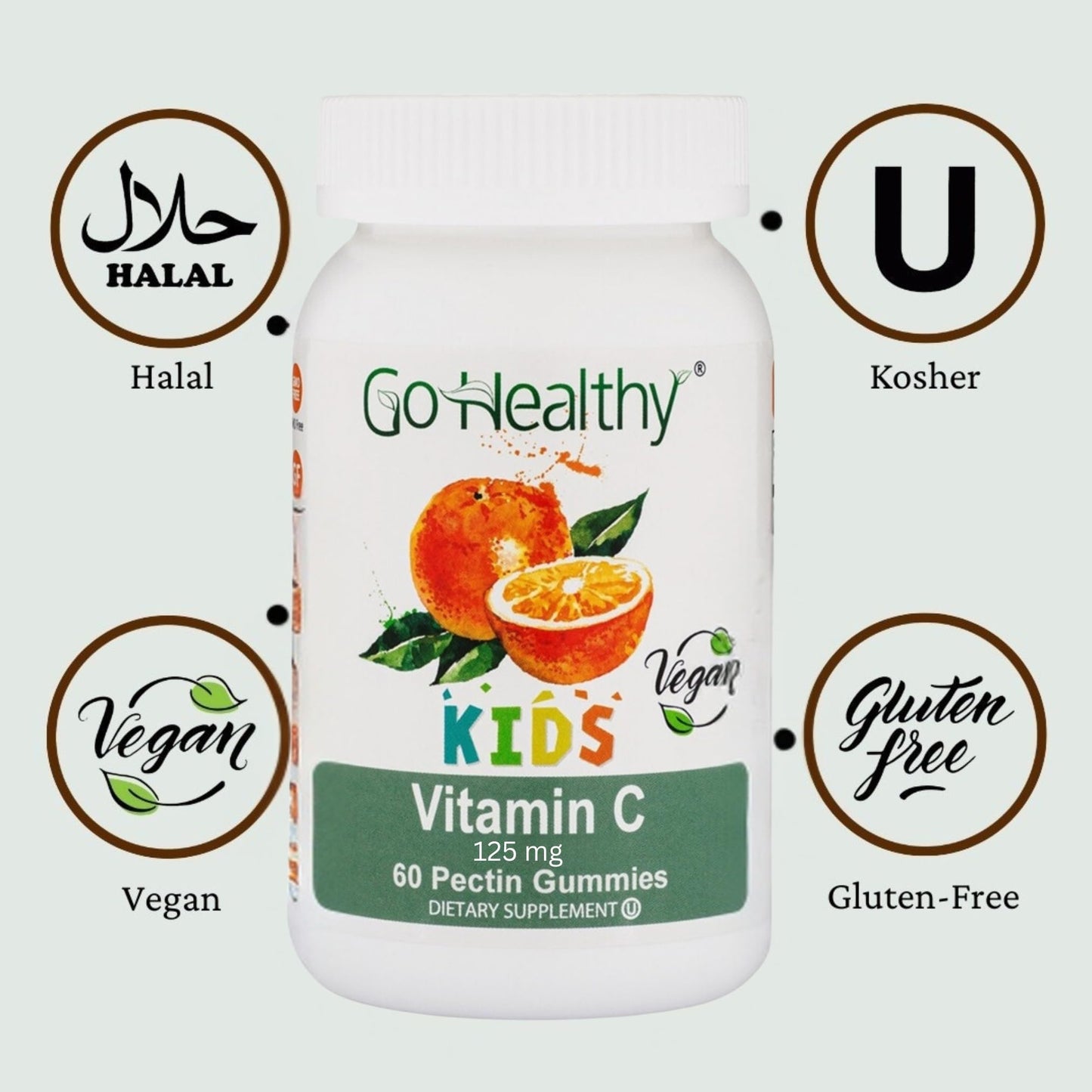 Vitaminas gomitas Go Healthy para niños detalle textura