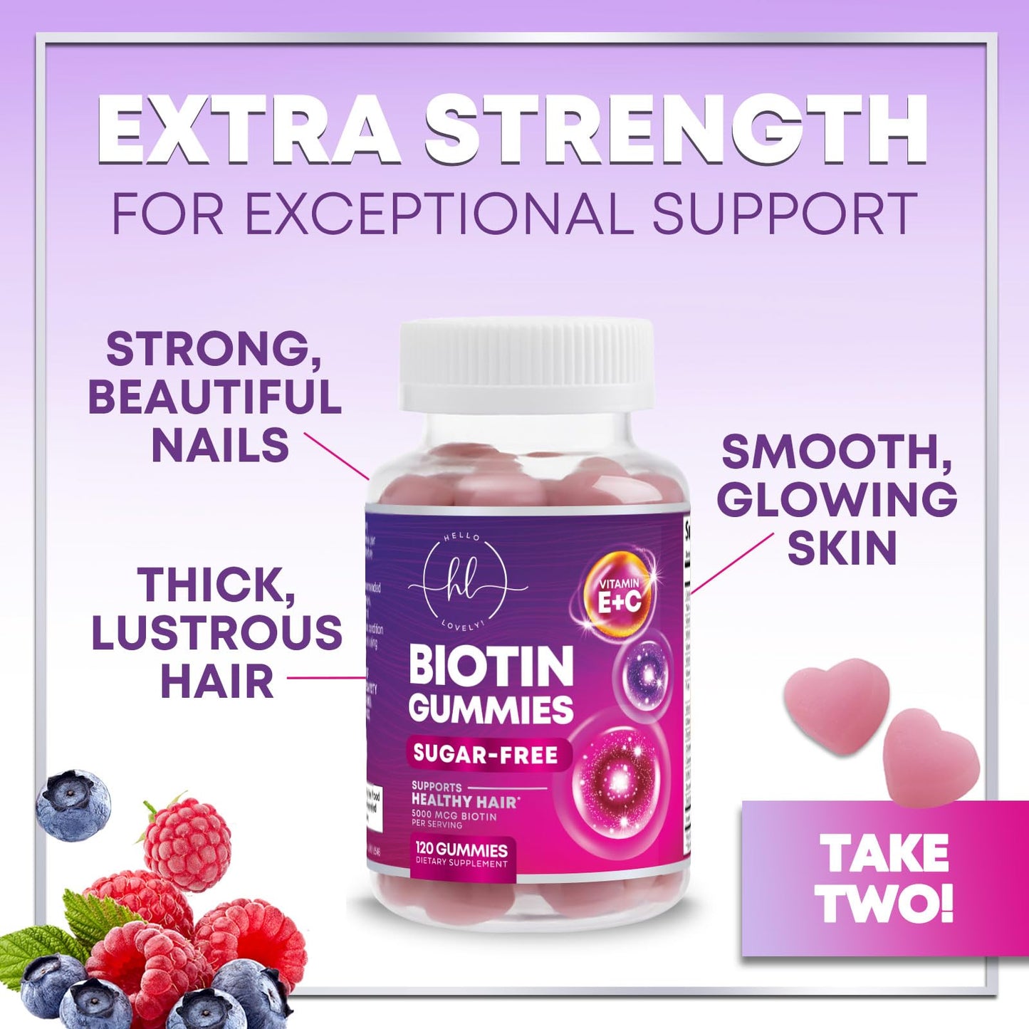 Vitaminas gomitas para hombres y mujeres con biotina 5000