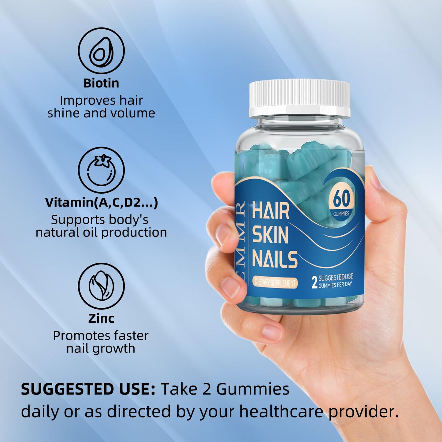 Vitaminas en gomitas para cabello, piel y uñas XUIZNEOW