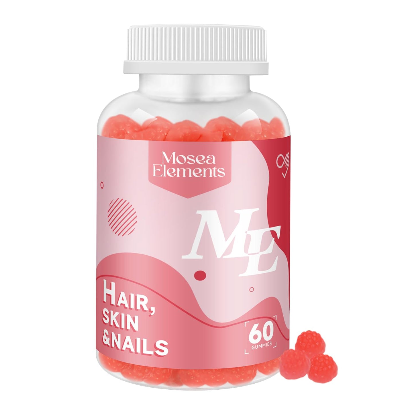Vitaminas gummy sabor fresa para apoyo de uñas y piel