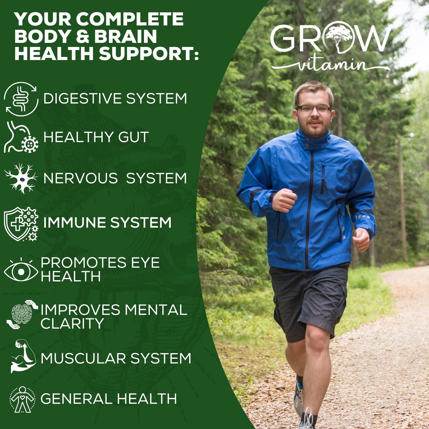 Vitaminas para hombres con ingredientes orgánicos.