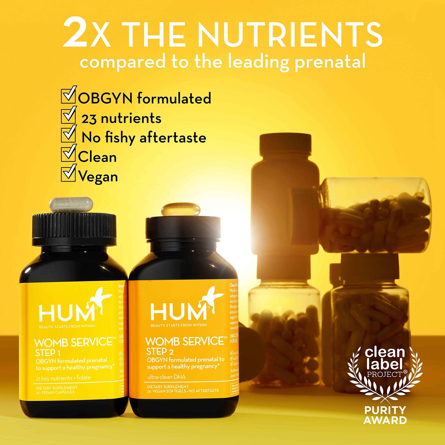 Vitaminas HUM Womb Service apoyo completo prenatal y postnatal
