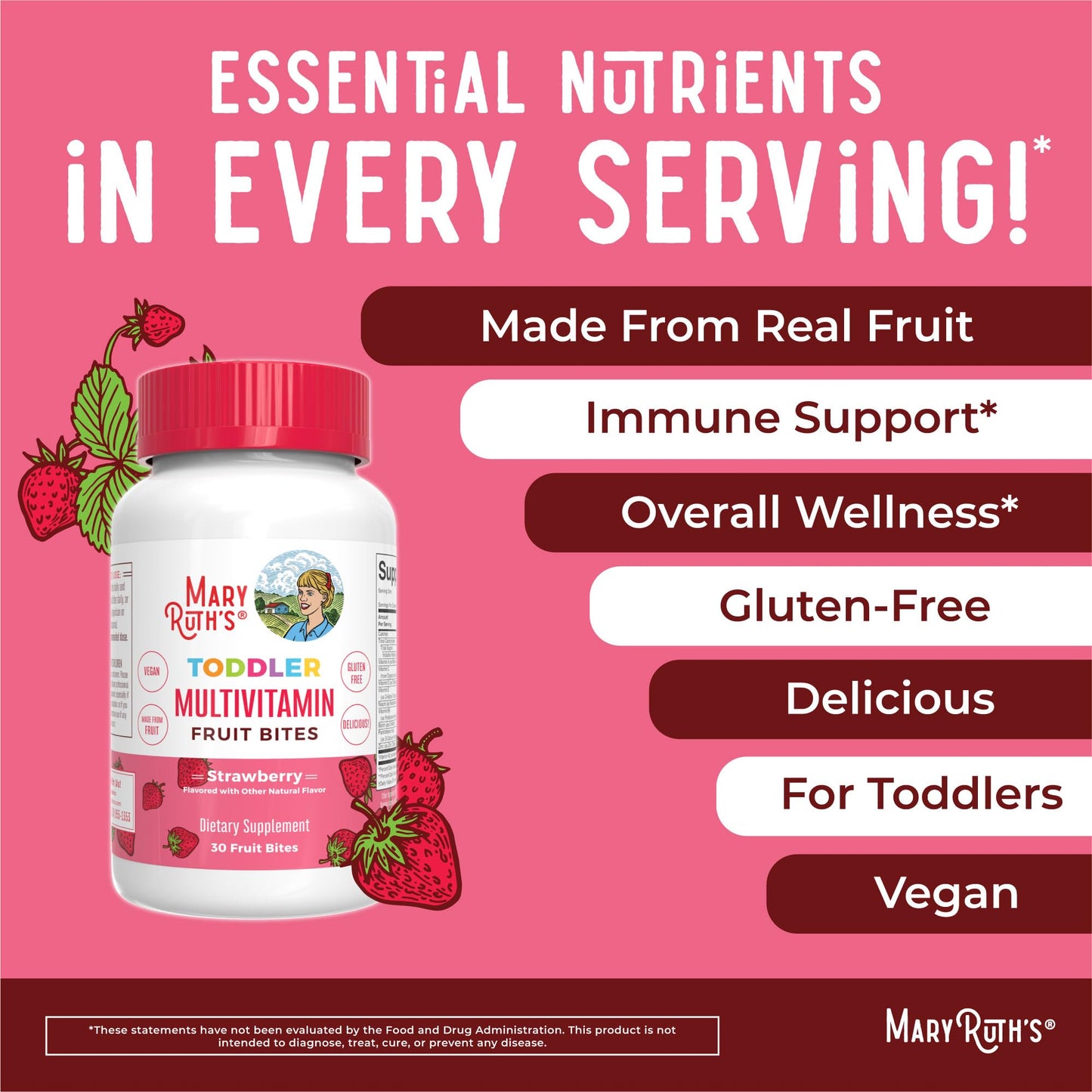 Vitaminas infantiles veganas sin gluten con sabor a frutas para niños