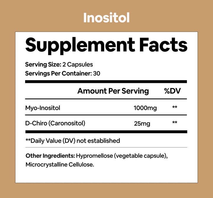 Vitaminas inositol 1000mg myo 25mg d-chiro frasco