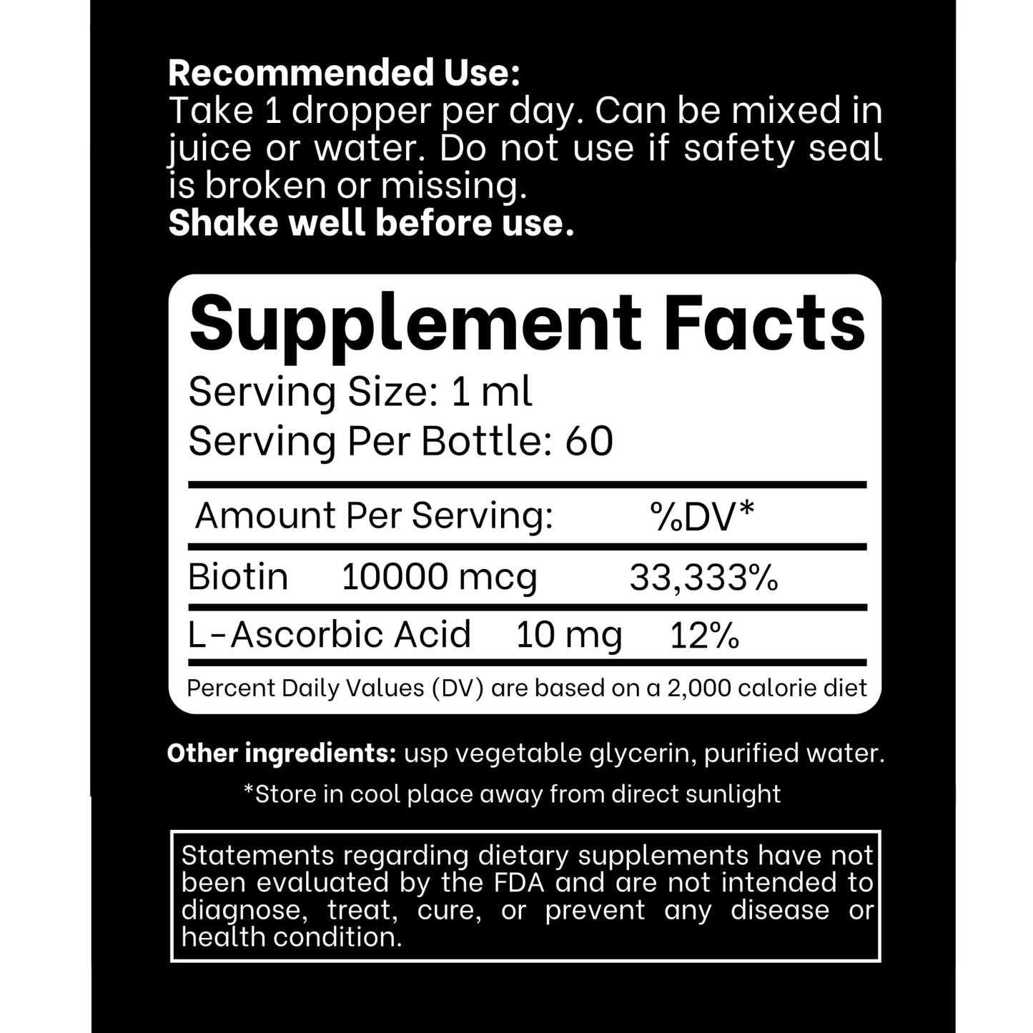 Vitaminas líquidas para belleza con biotina y vitamina C Think Above