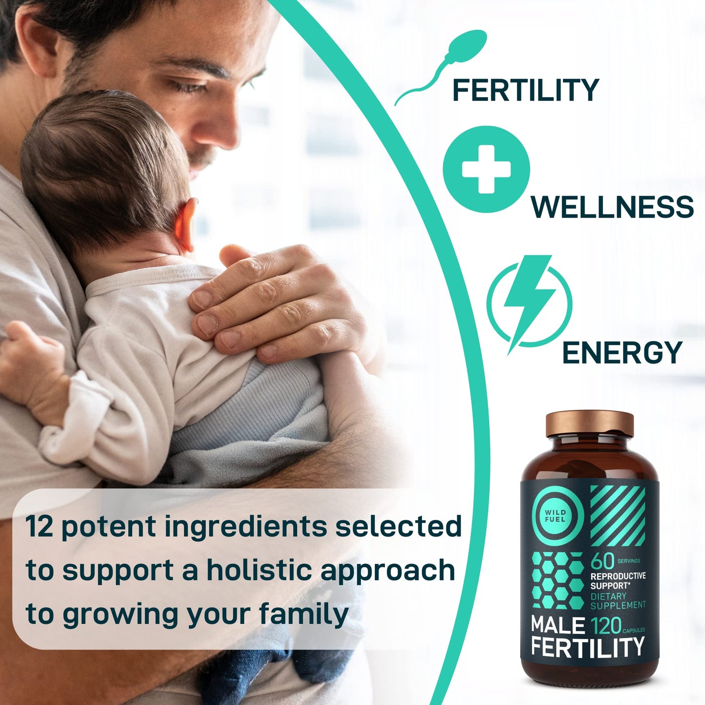 Vitaminas masculinas WILD FUEL con maca, ashwagandha y zinc
