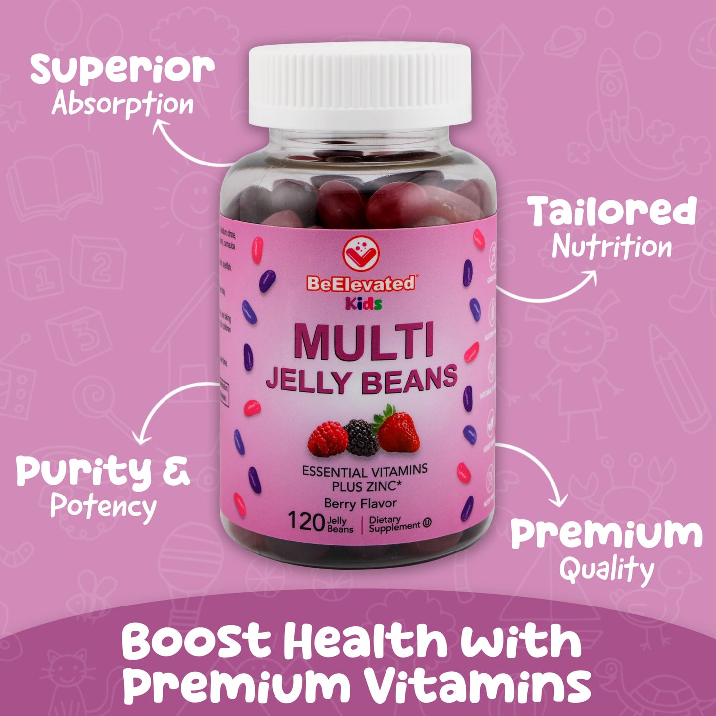Vitaminas masticables BeElevated sin gluten