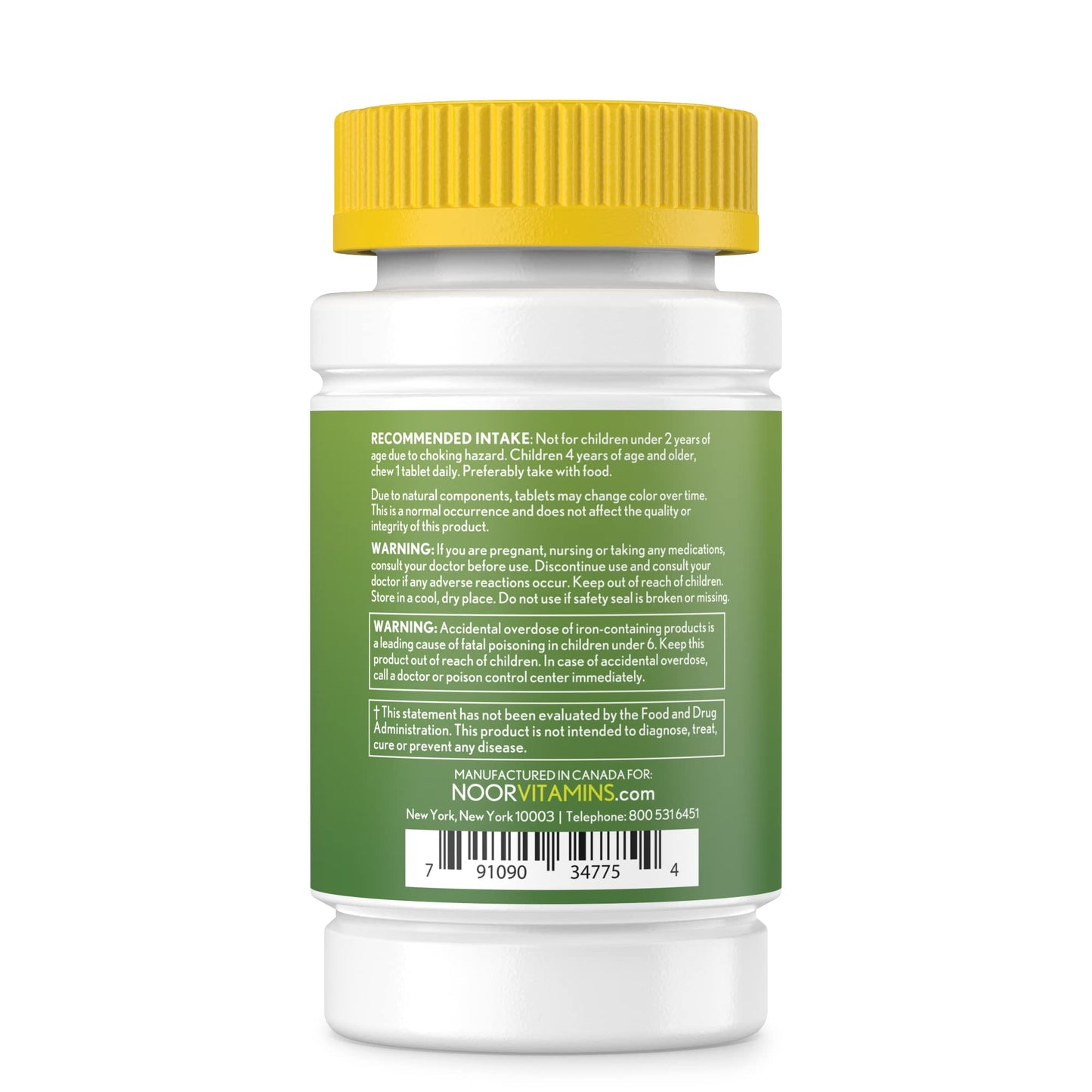 Vitaminas halal masticables con sabor natural a naranja Noor Vitamins