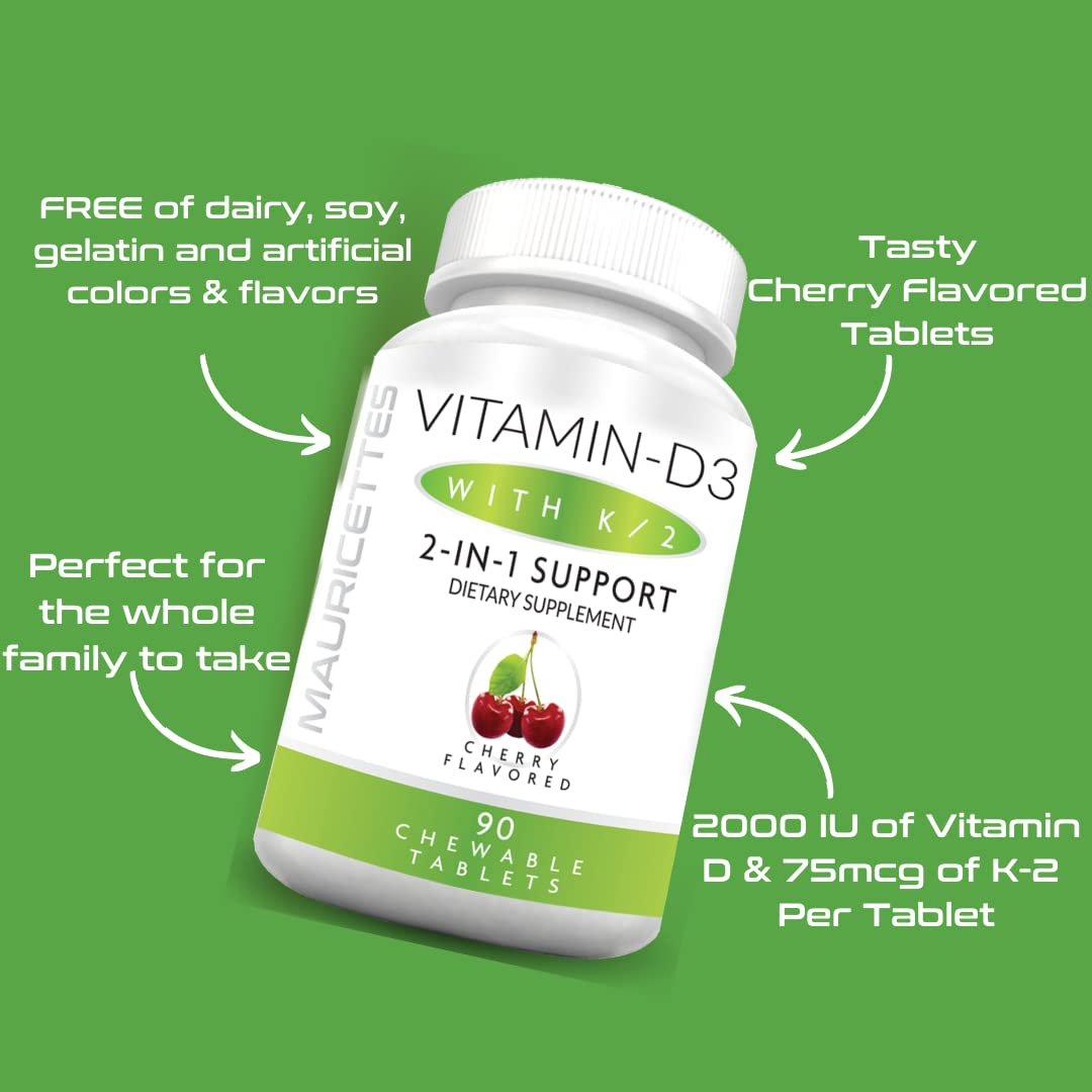 Vitaminas Mauricettes D3 K2 y B12 para apoyo integral
