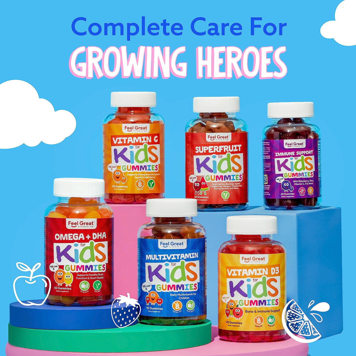 Vitaminas para niños Feel Great en paquete