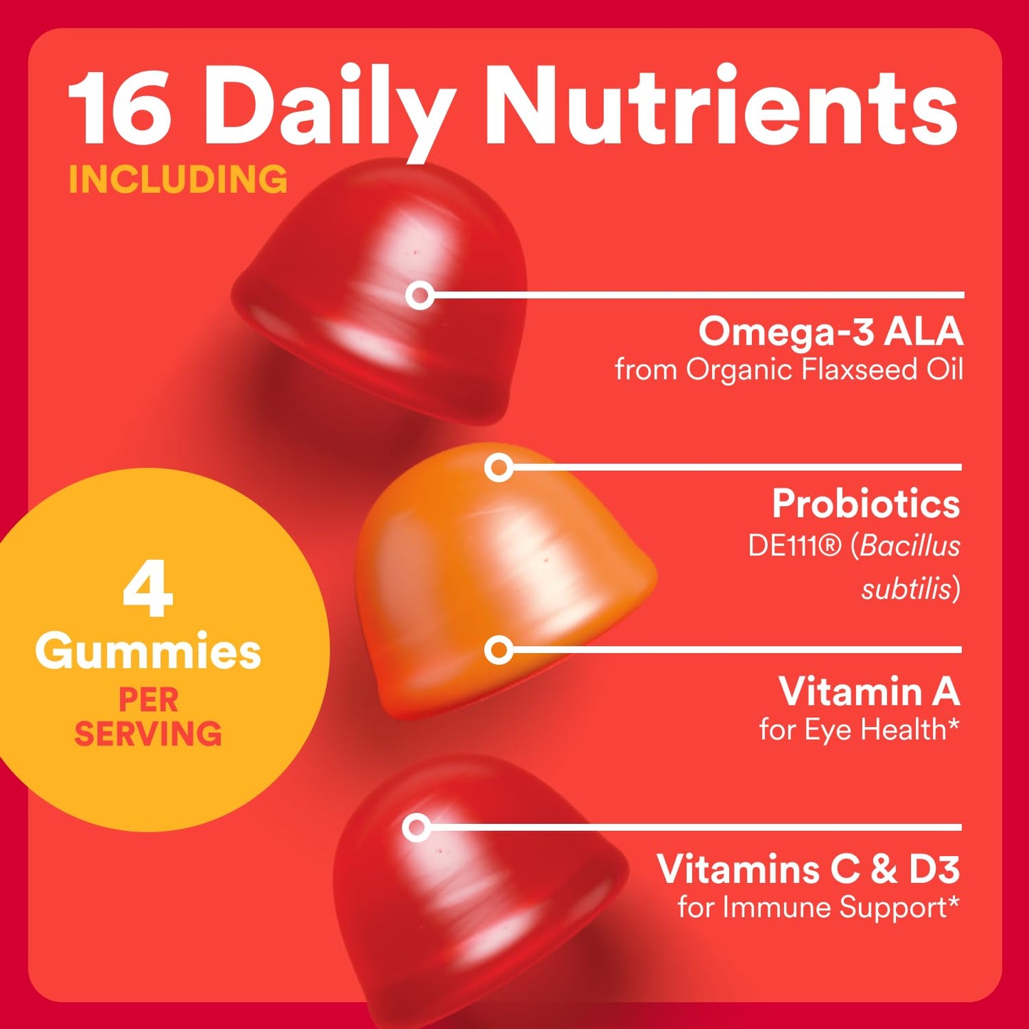 Vitaminas orgánicas con omega-3 SmartyPants para niños 120 unidades