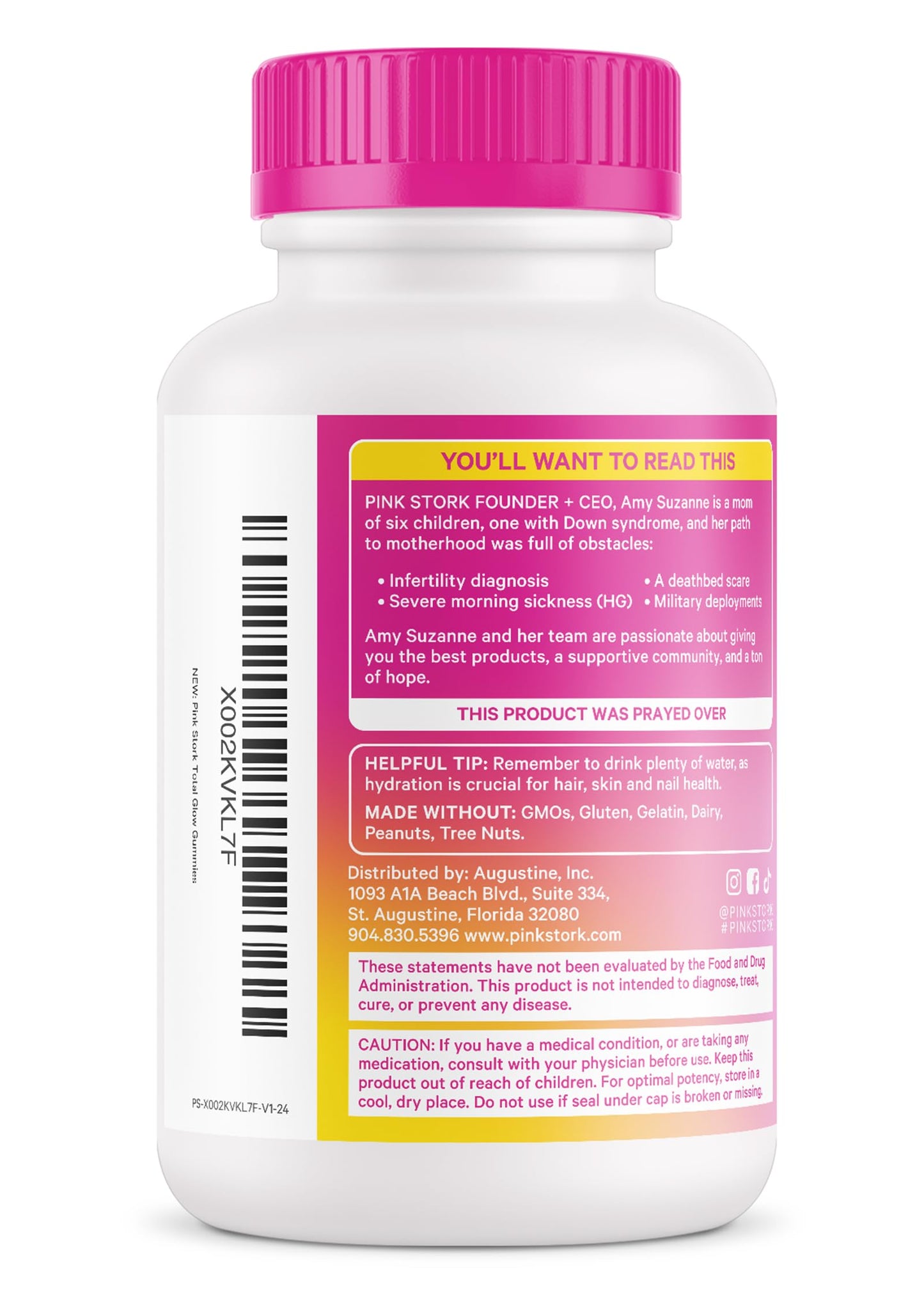 Vitaminas Pink Stork para cabello piel uñas gomitas