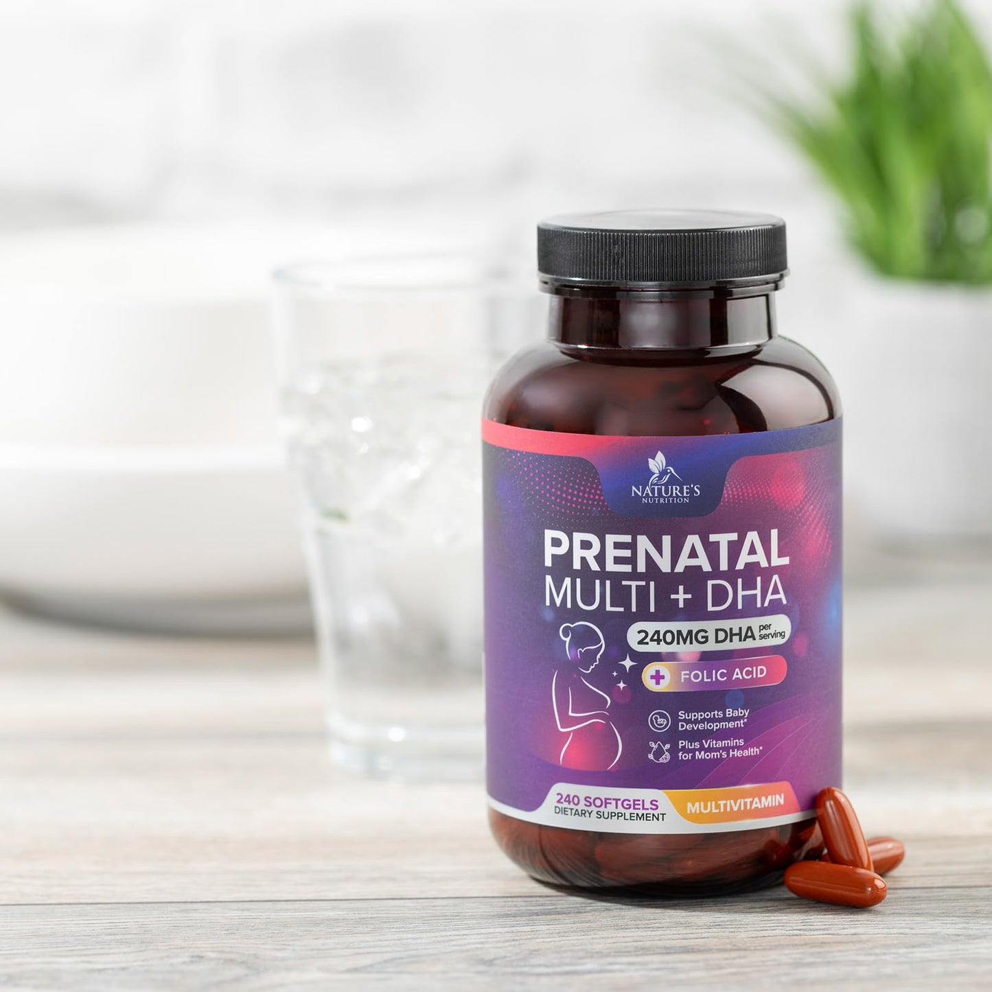 Vitaminas prenatal omega 3 y ácido fólico para embarazo