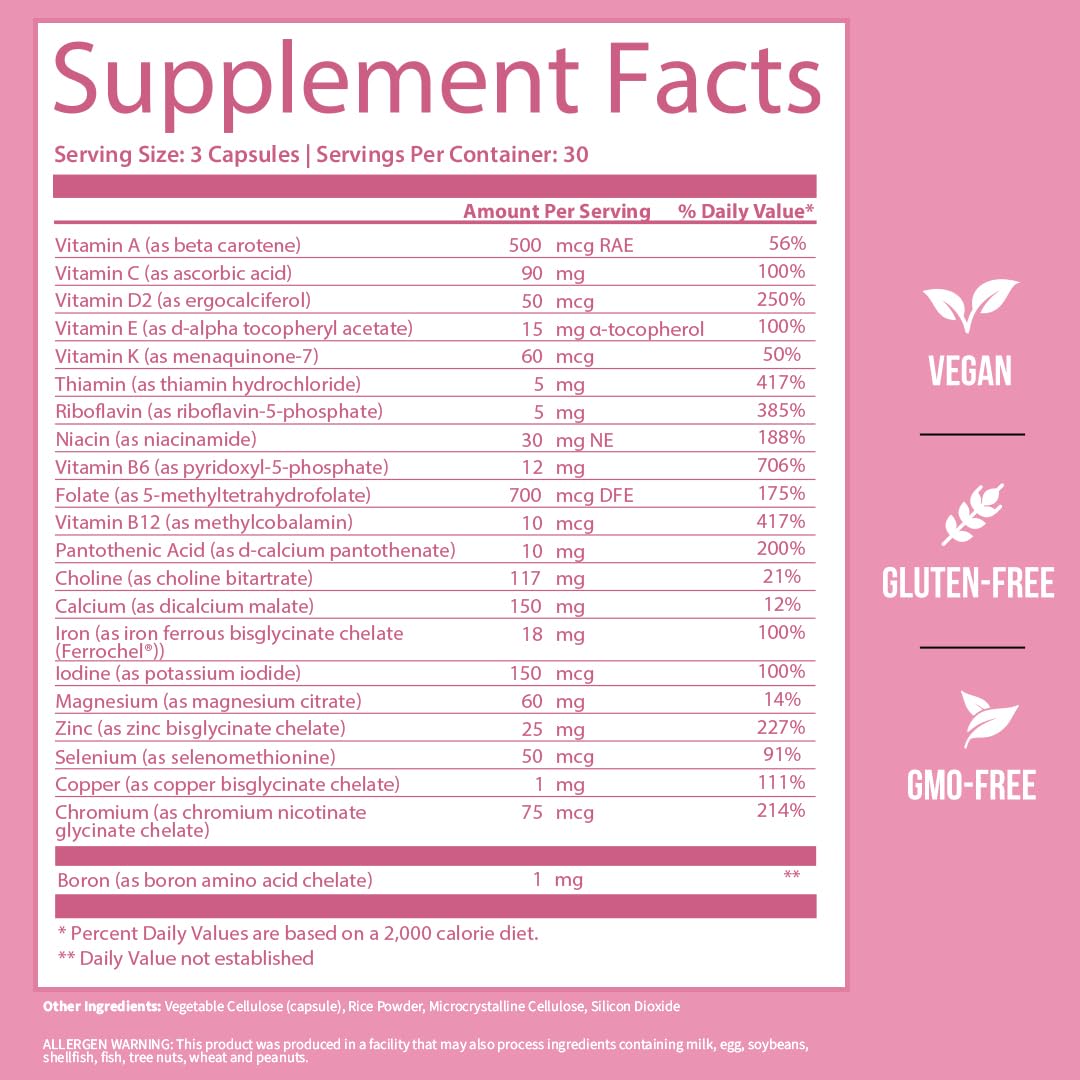 Vitaminas prenatales GOBIOTIX envase y cápsulas