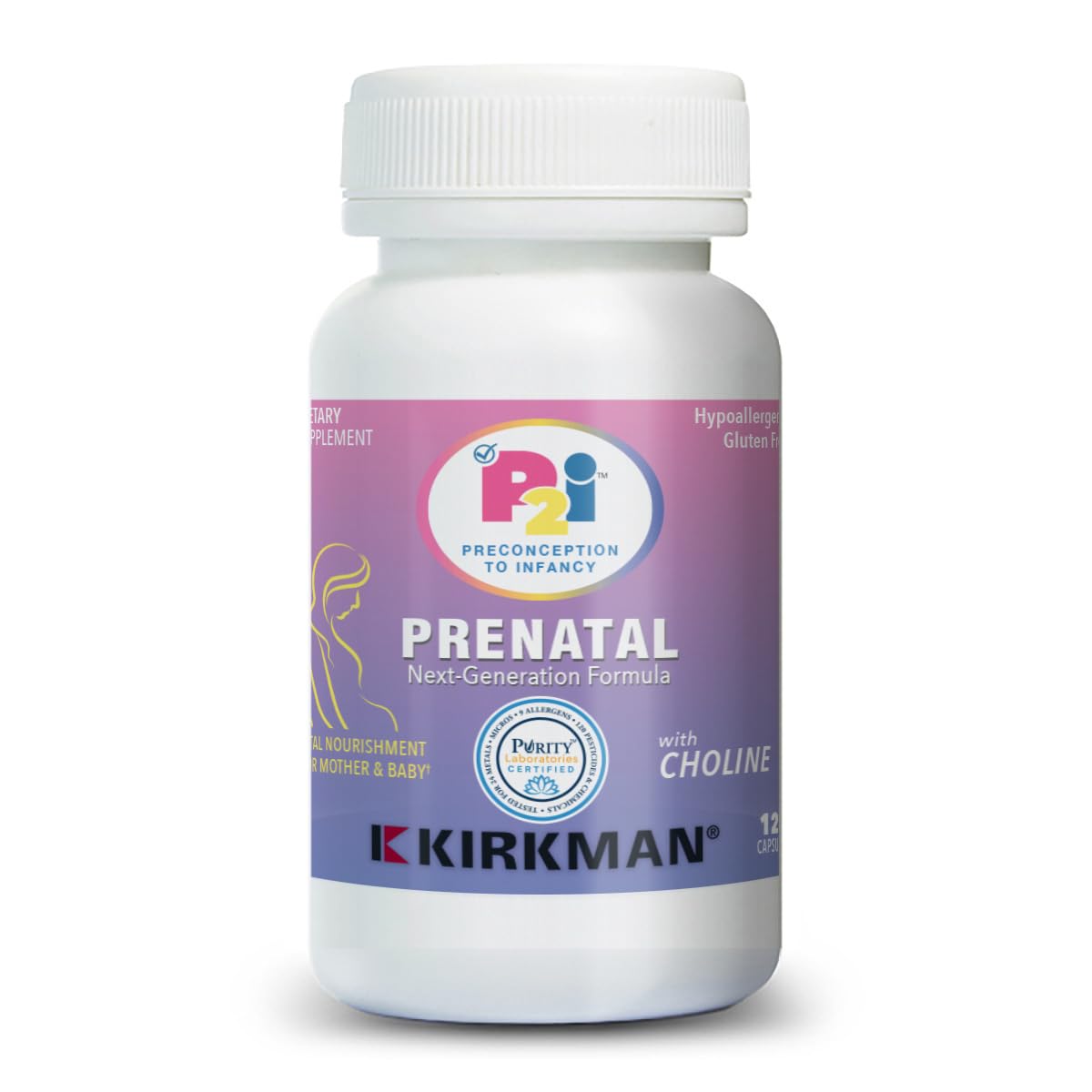 Vitaminas prenatales Kirkman P2i frasco con 120 cápsulas