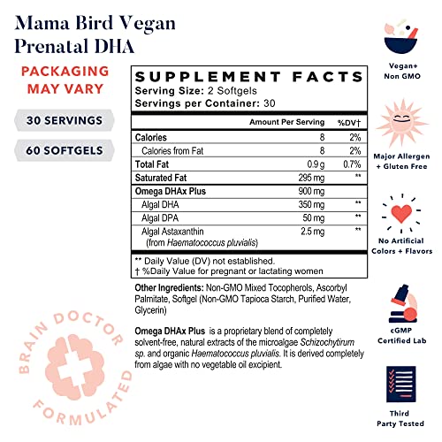 Vitaminas prenatales Mama Bird DHA veganos