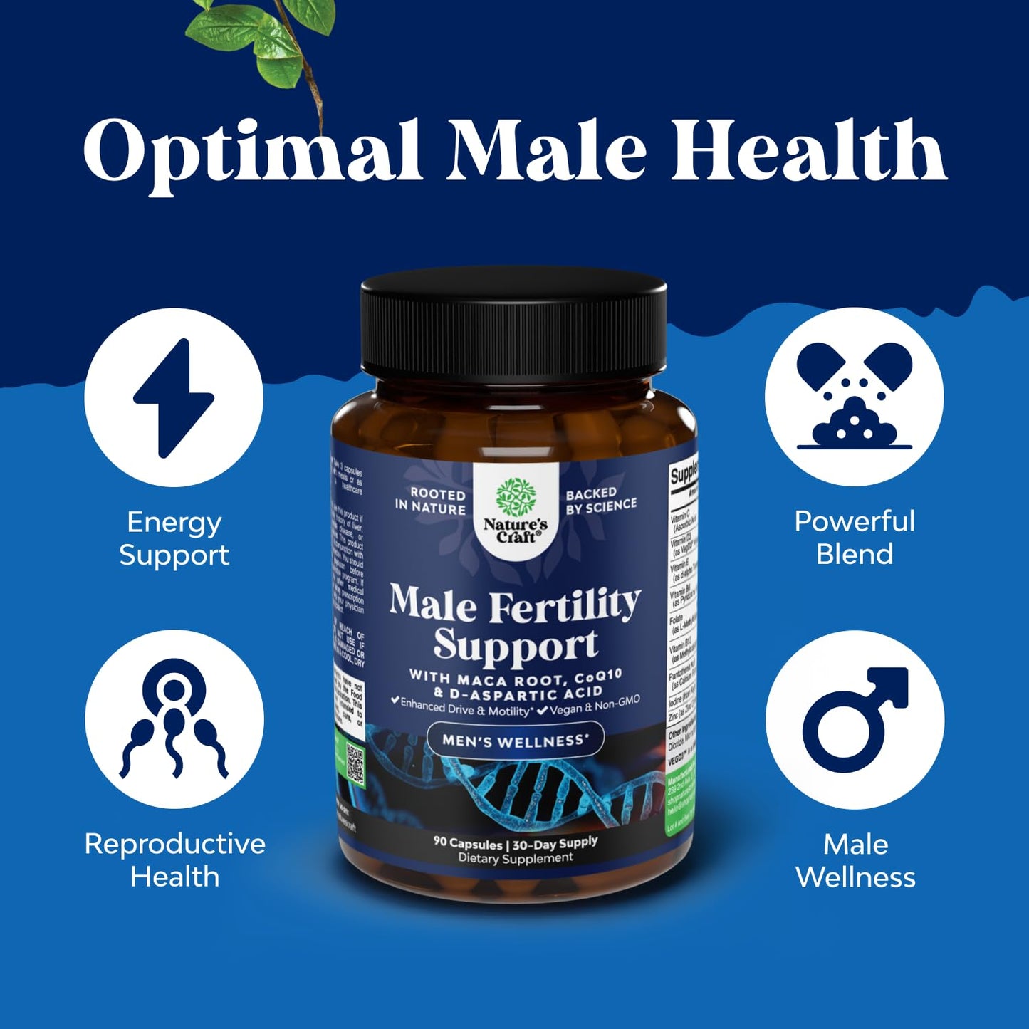 Vitaminas prenatales masculinas con L-carnitina y Longjack
