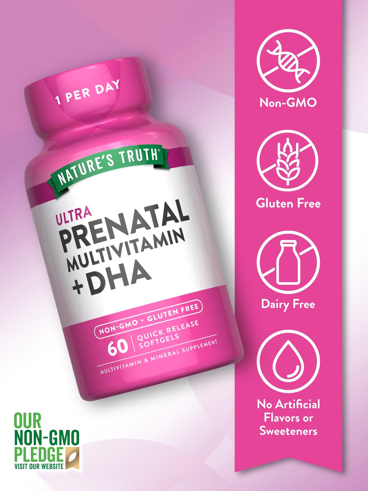 Vitaminas prenatales Nature's Truth suplemento para mujeres embarazadas