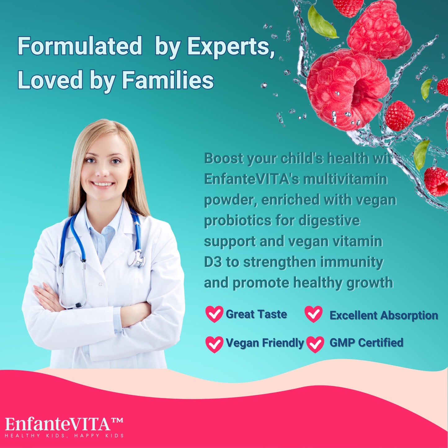 Vitaminas veganas en polvo para niños EnfanteVITA