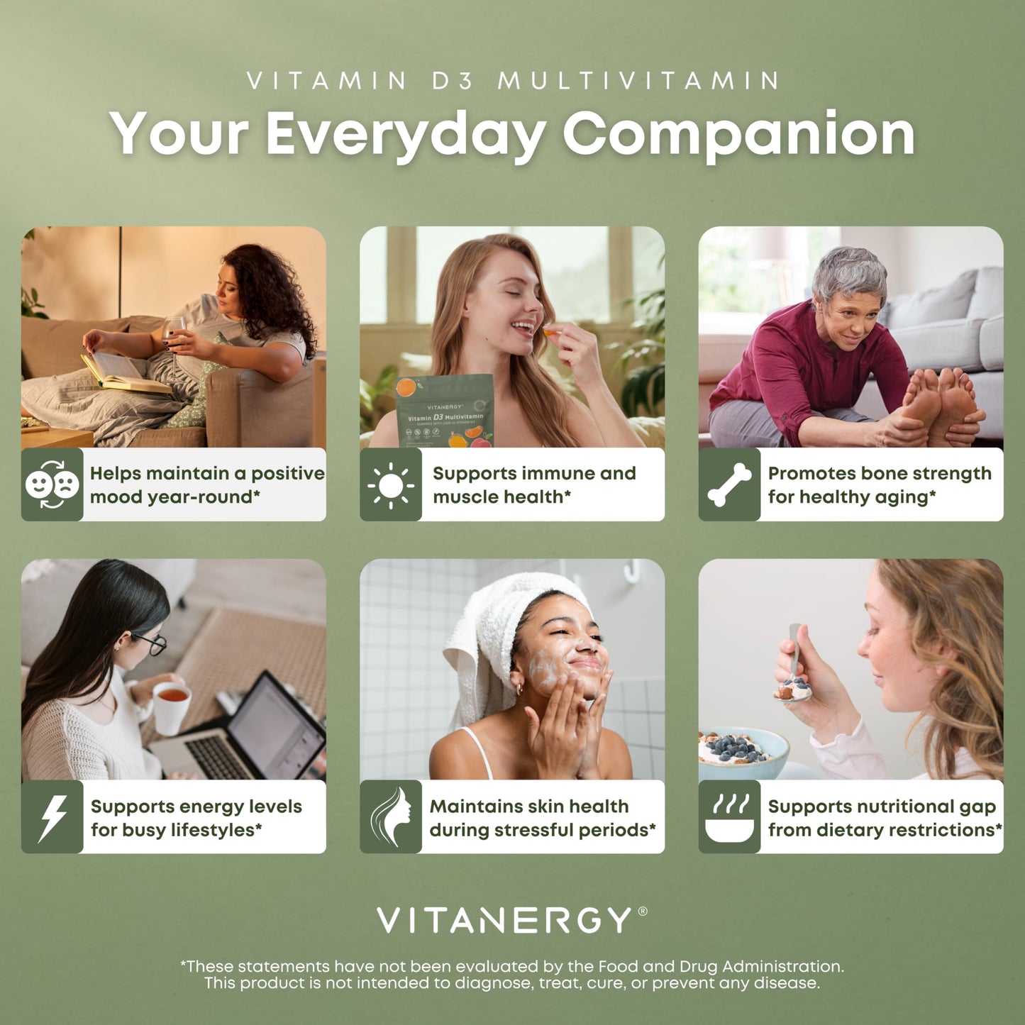 Vitaminas veganas Vitanergy D3 K2 sin azúcar