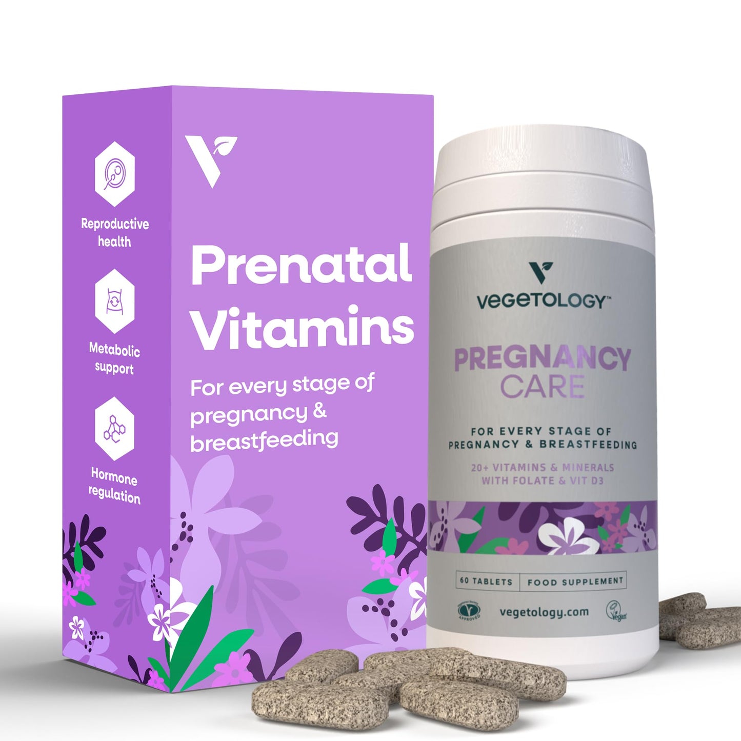 Vitaminas VEGETOLOGY prenatal y postnatal frasco