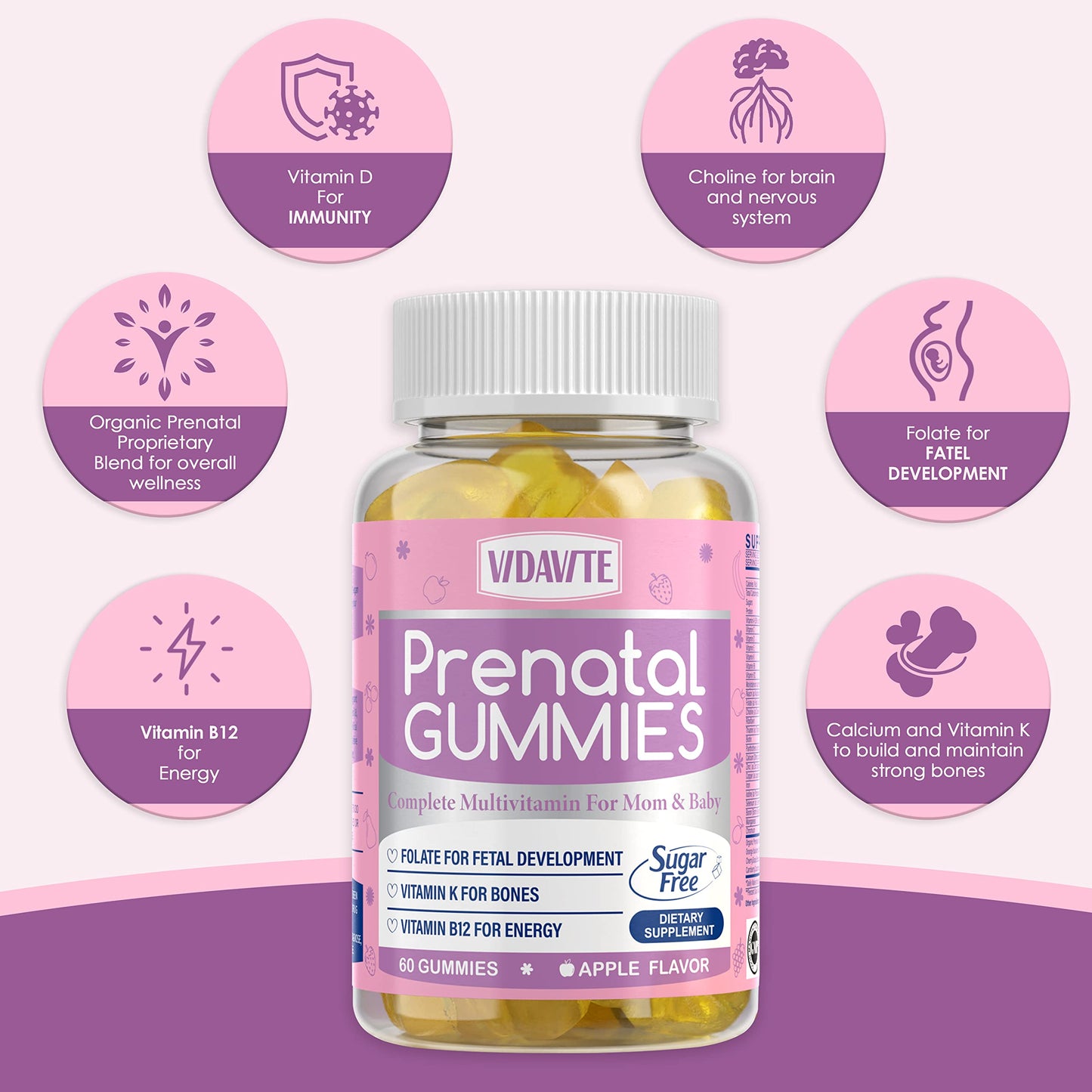vitaminas vidavite gomitas prenatales y frutas sin azúcar