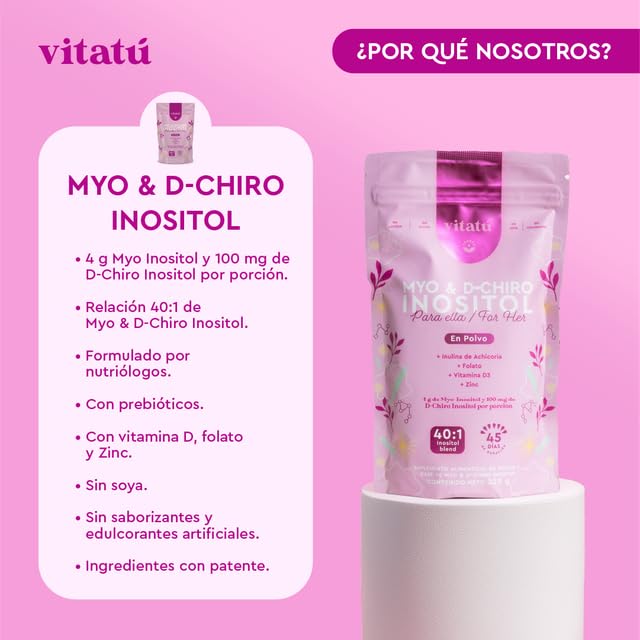 Vitatú inositol polvo suplemento caja lado