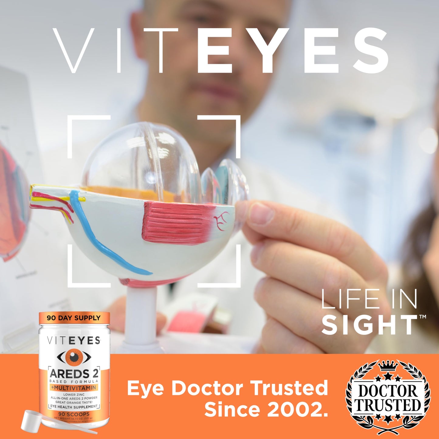 90 raciones Viteyes AREDS 2 multivitamina y protección macular.