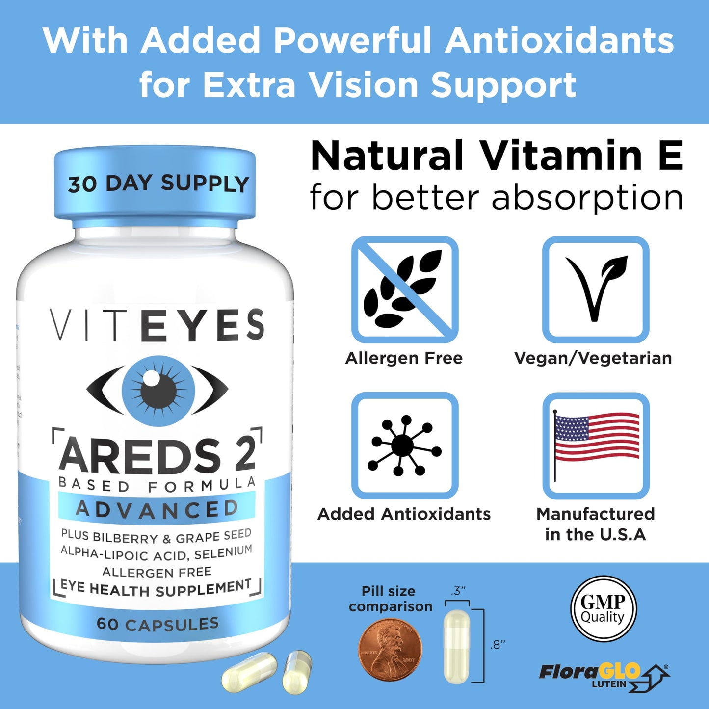 Viteyes AREDS 2 con bilberry y semilla de uva