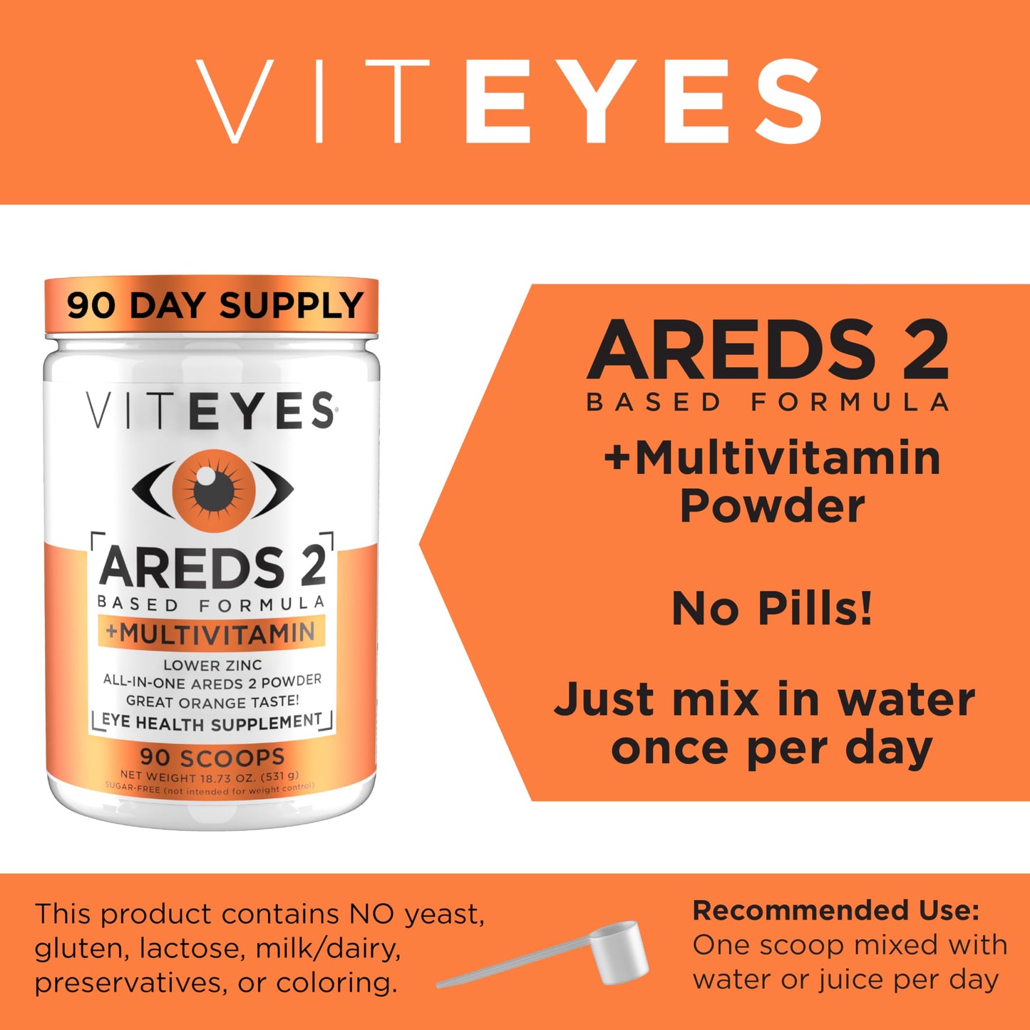 Suplemento Viteyes AREDS 2 con menos zinc, fácil digestión.