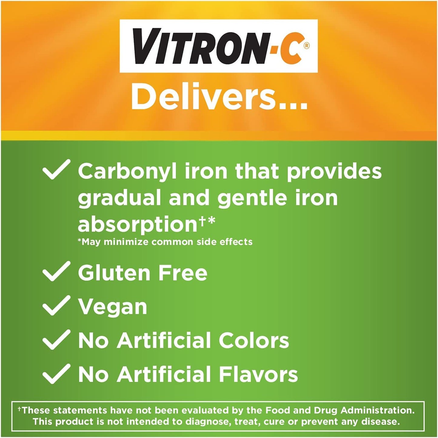Vitron-C hierro y vitamina c vegano sin colores artificiales