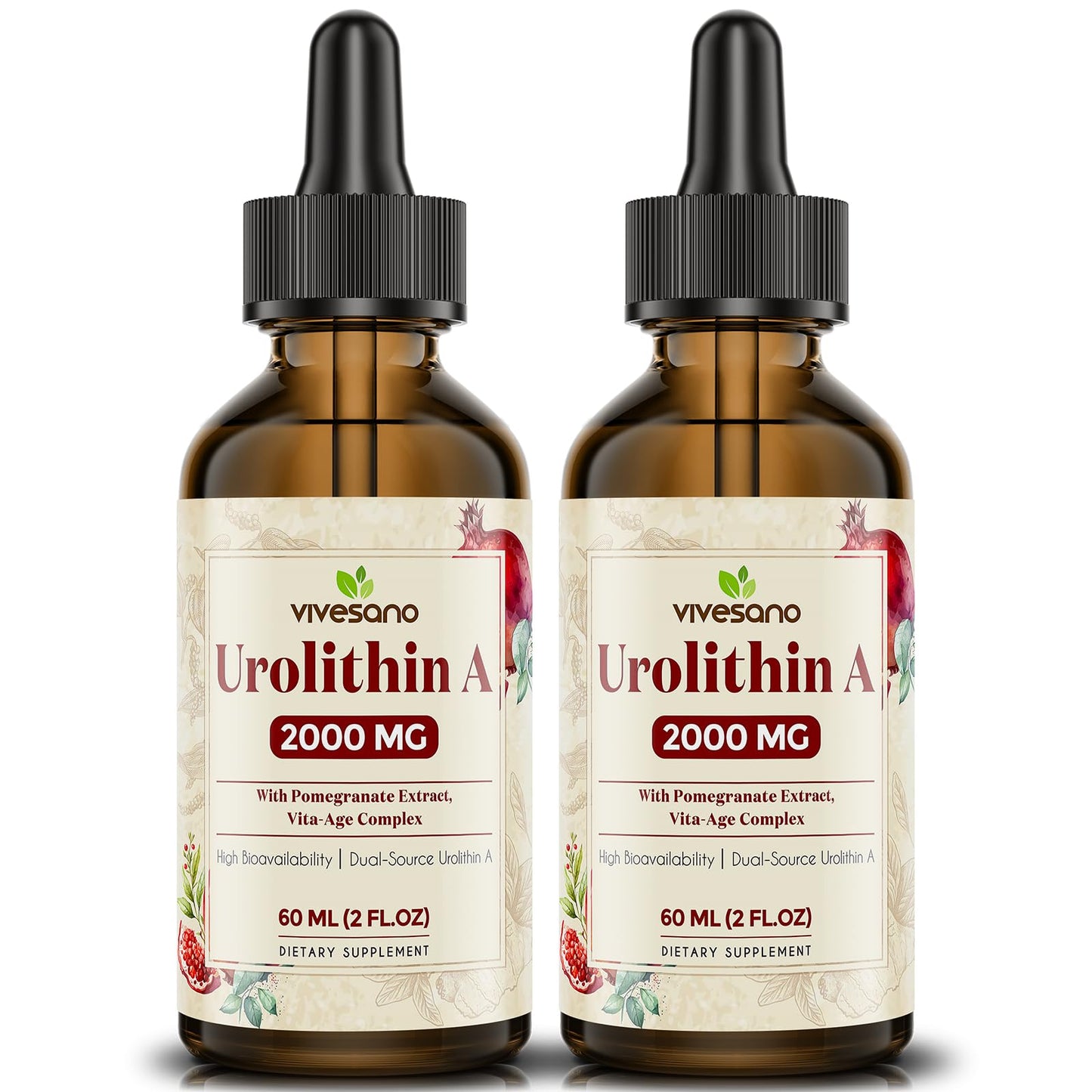ViveSano gotas líquidas Urolitina A 2000 mg botella doble