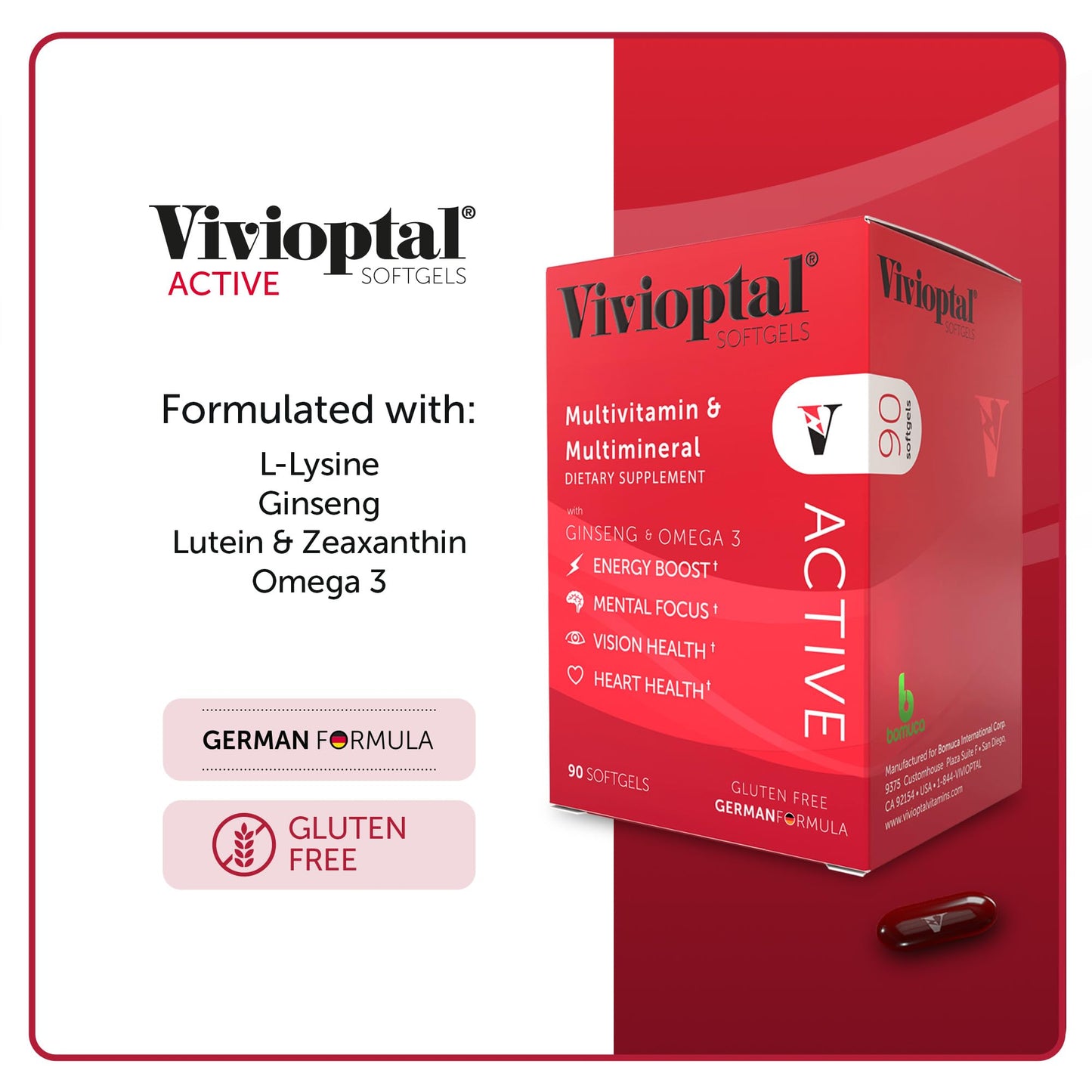 Vivioptal Active, fórmula germana, sin gluten