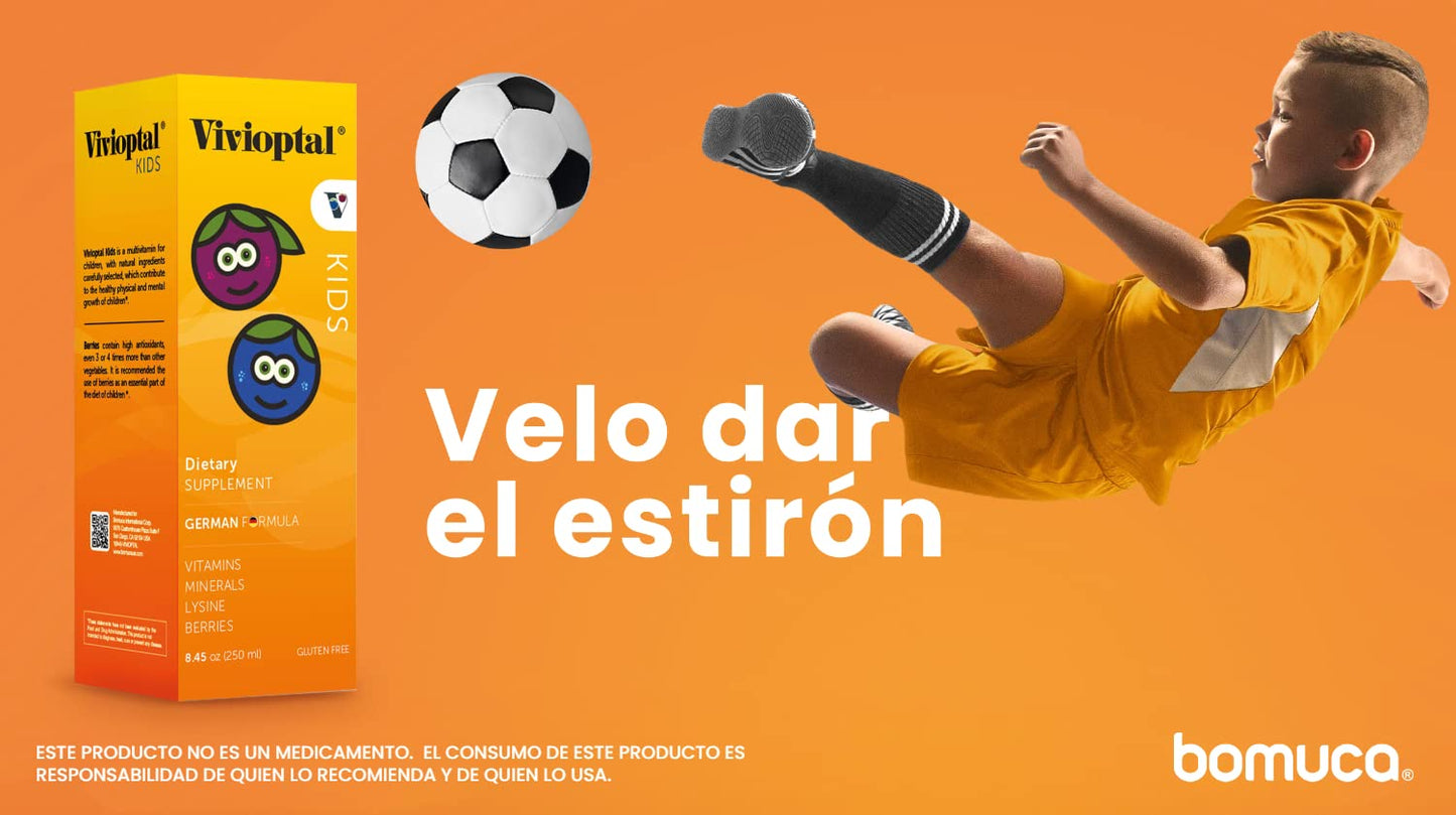 Vivioptal Kids niño jugando fútbol