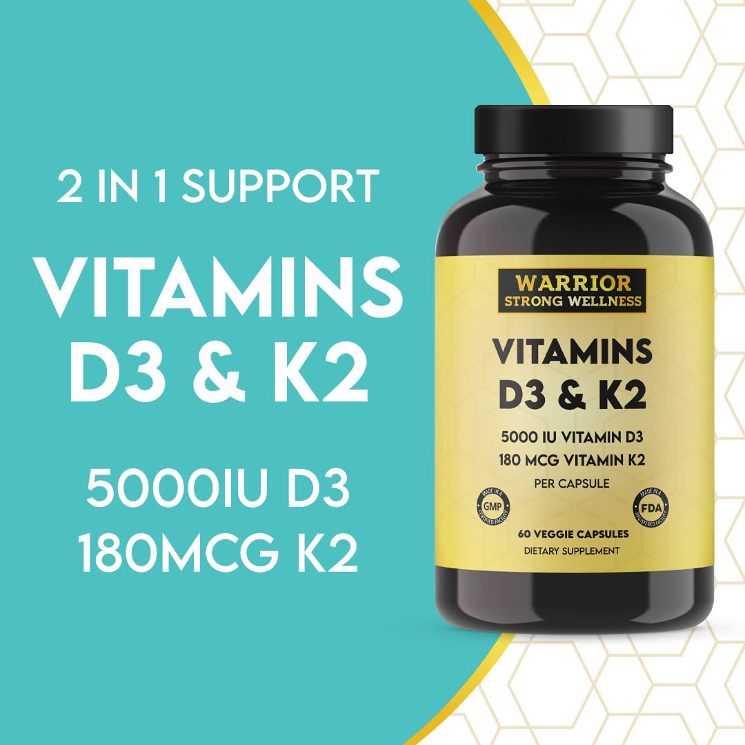 Warrior Strong Wellness cápsulas vegetales vitamina d3 k2 salud