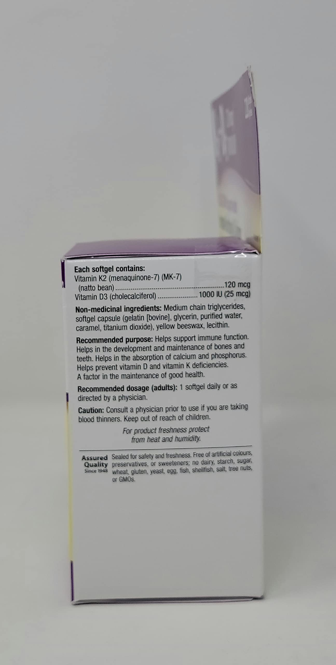 Webber Naturals K2 D3 frasco de 220 cápsulas blandas