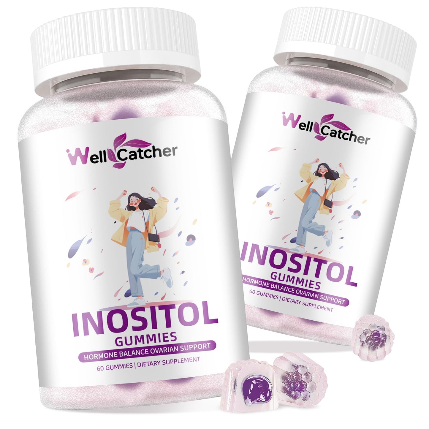 Wellcatcher gomitas inositol sabor uva 40:1 paquete frontal