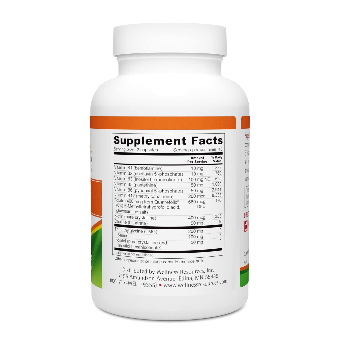 Paquete Wellness Resources complejo vitaminas B 90 cápsulas