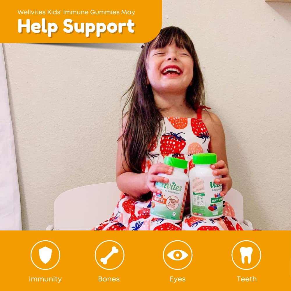 Gomitas Wellvites para sistema inmune de niños sabor naranja