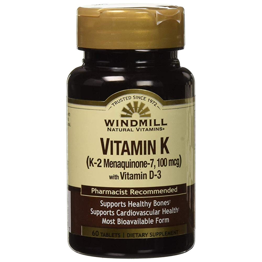 Windmill suplemento vitamina K2 menaquinona-7 100mcg 60 tabletas