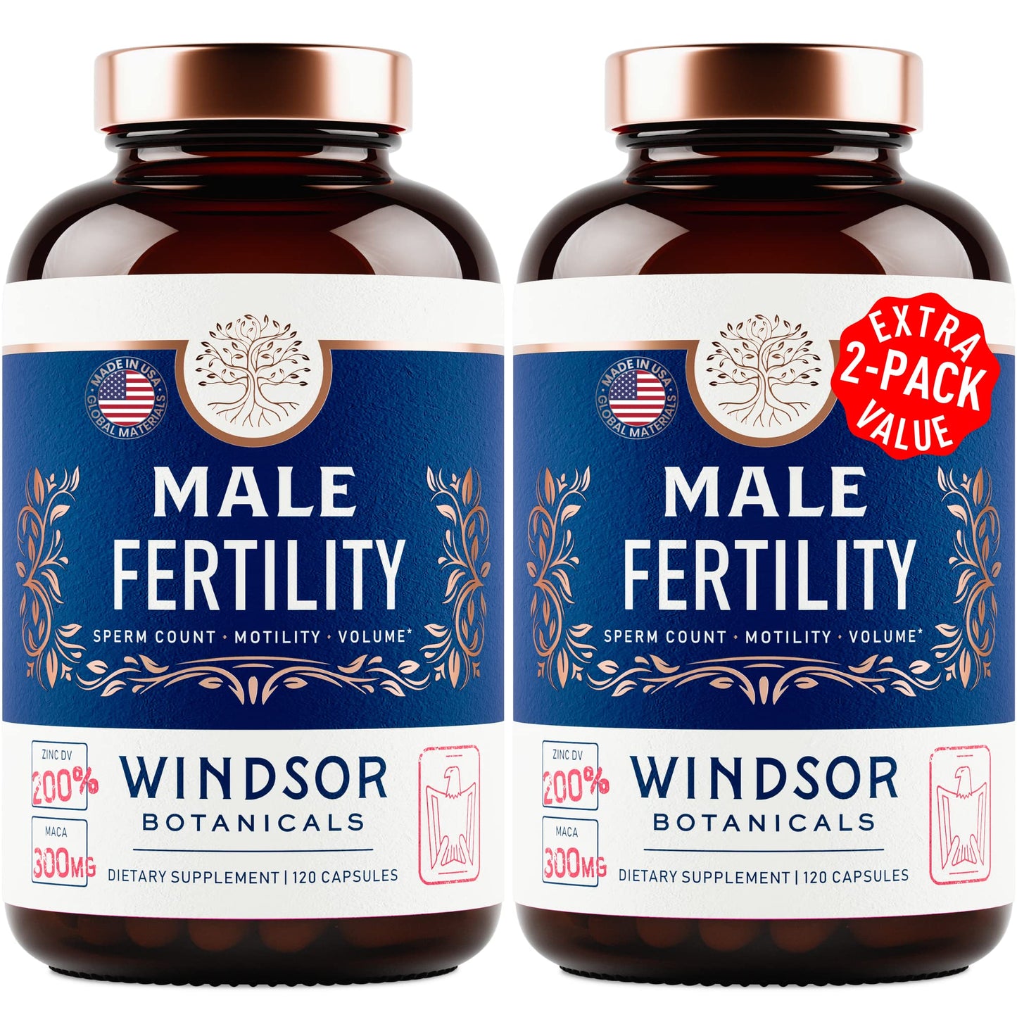 WINDSOR BOTANICALS suplemento fertilidad masculina 240 cápsulas