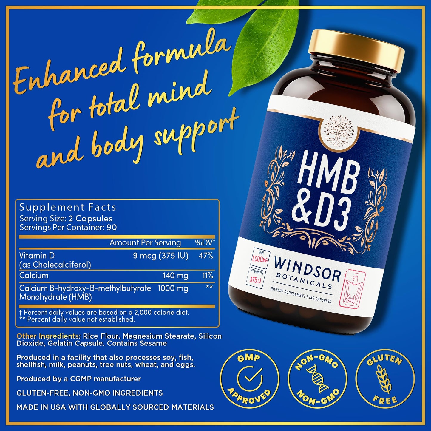 WINDSOR BOTANICALS vitaminas para fuerza y recuperación